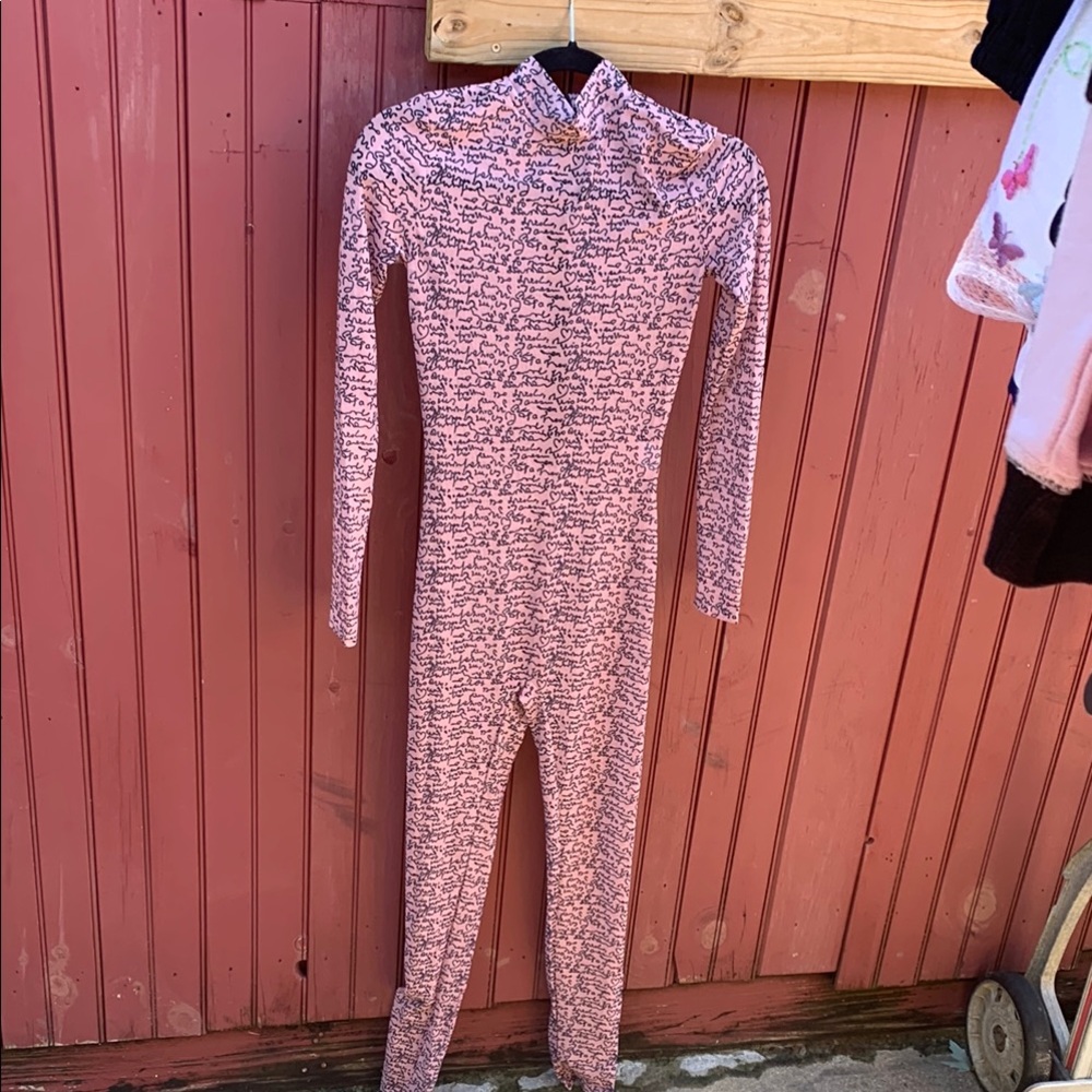 Pink Script Print Jumpsuit
